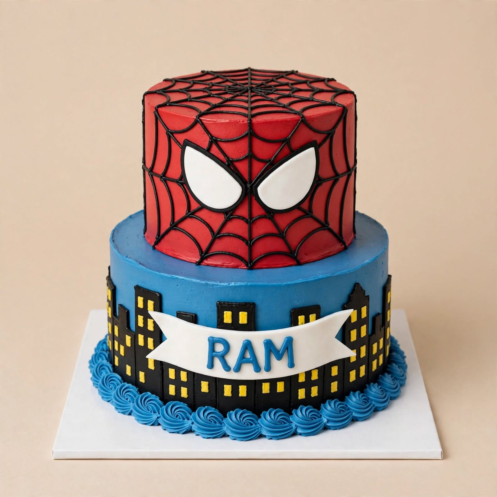 Two-Tier Spider-Man Birthday Cake