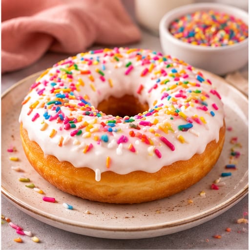 White Sprinkle Donut