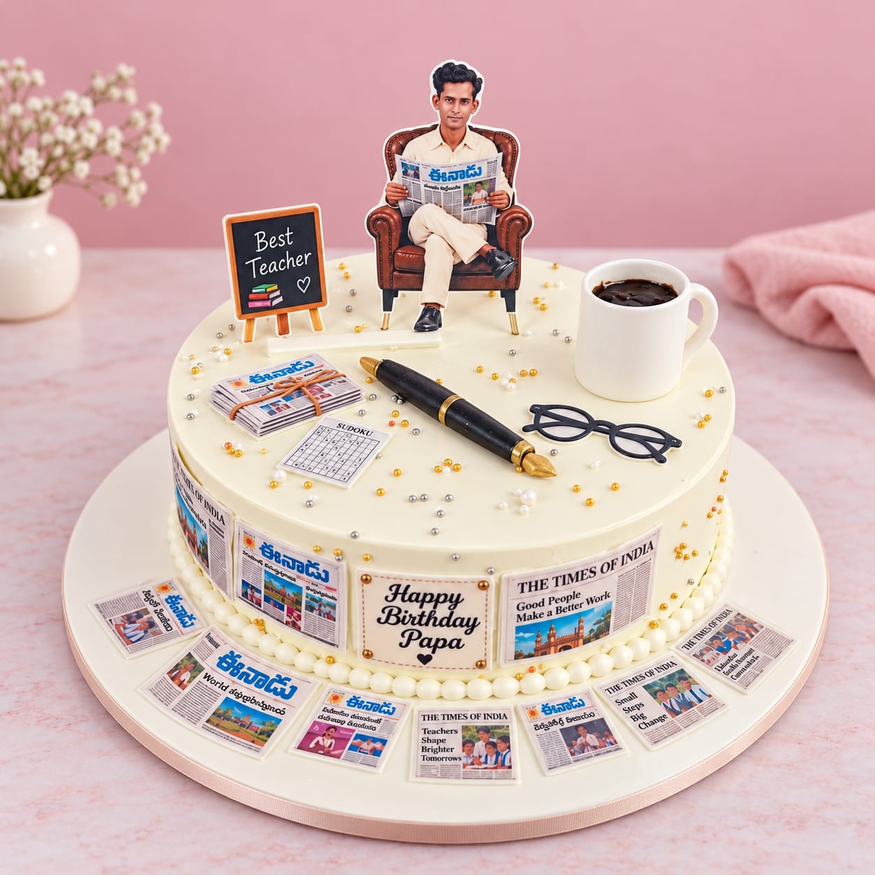 Teacher Theme Birthday Cake