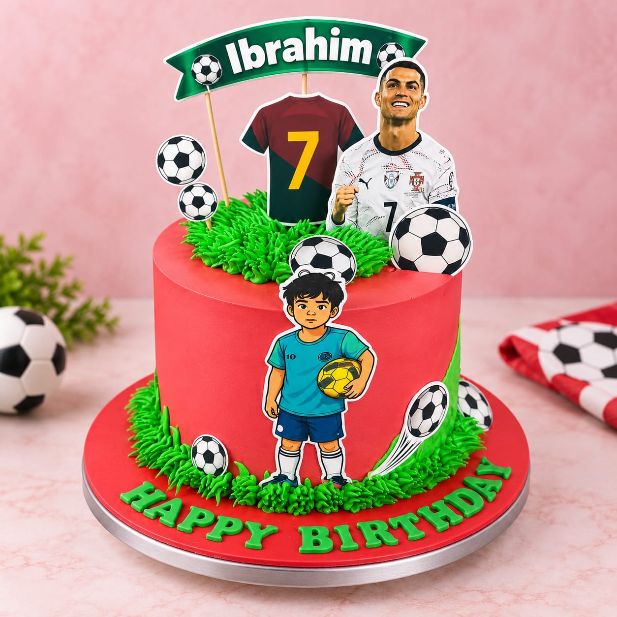 Ronaldo Football Theme Birthday Cake