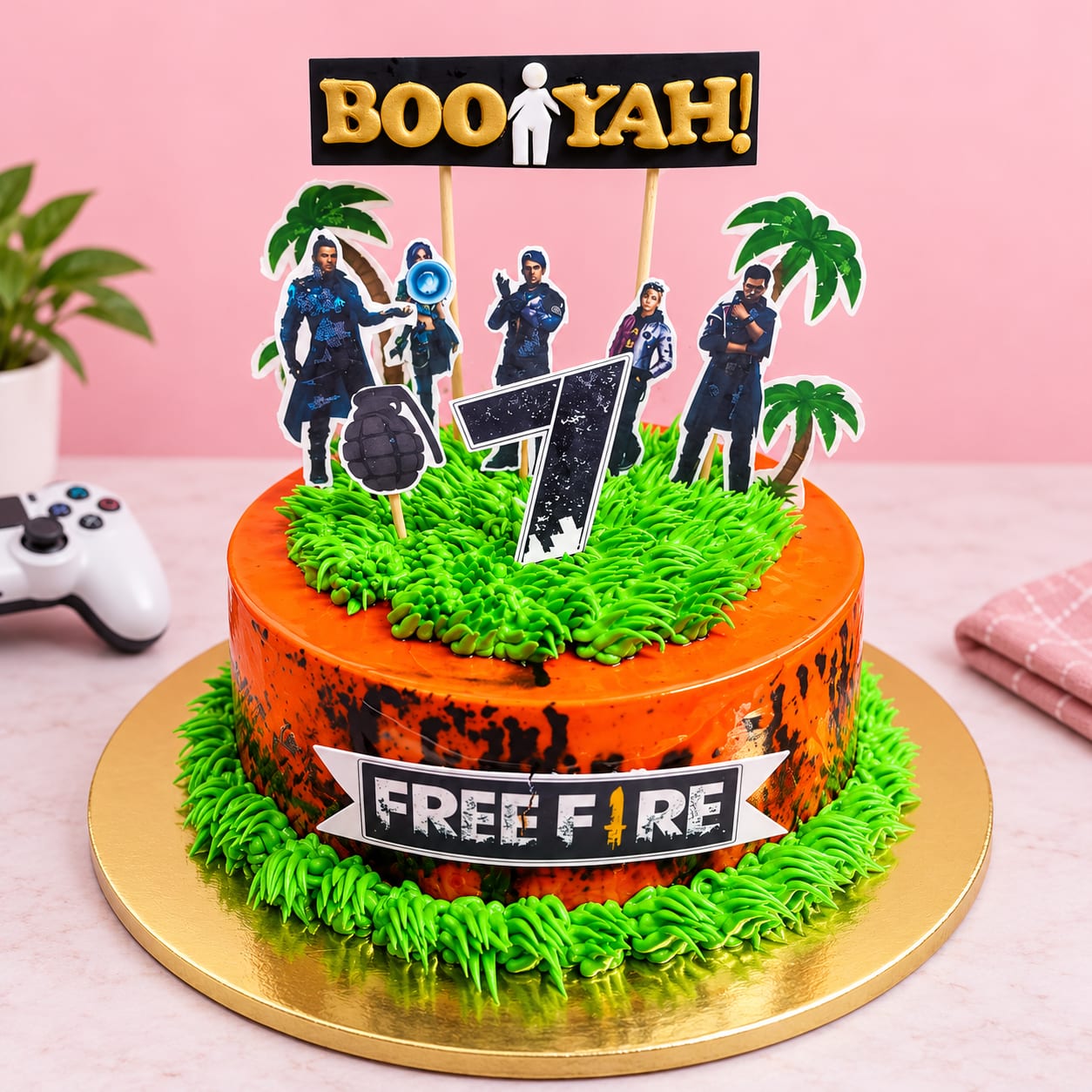Free Fire Theme Birthday Cake