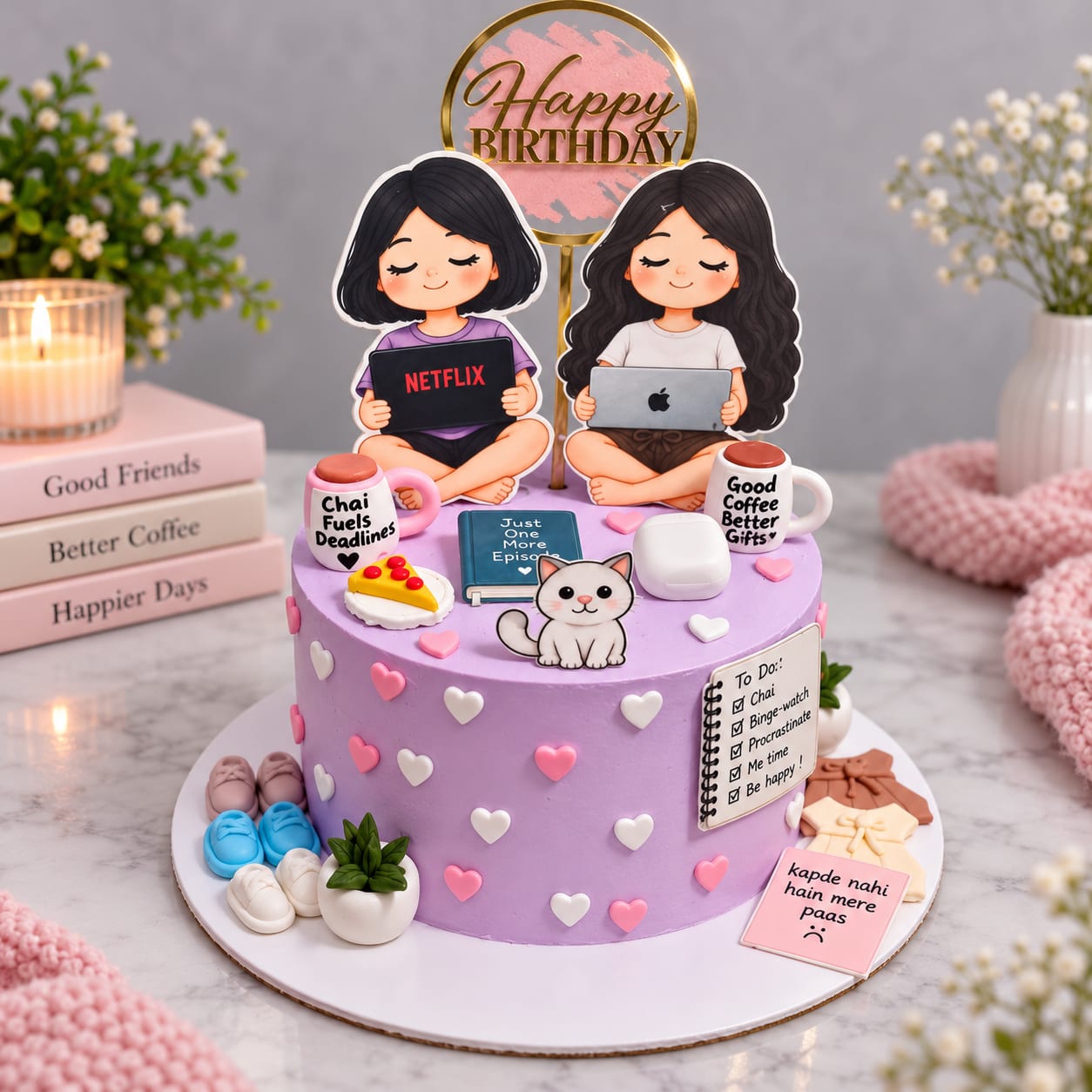Best Friends Theme Birthday Cake