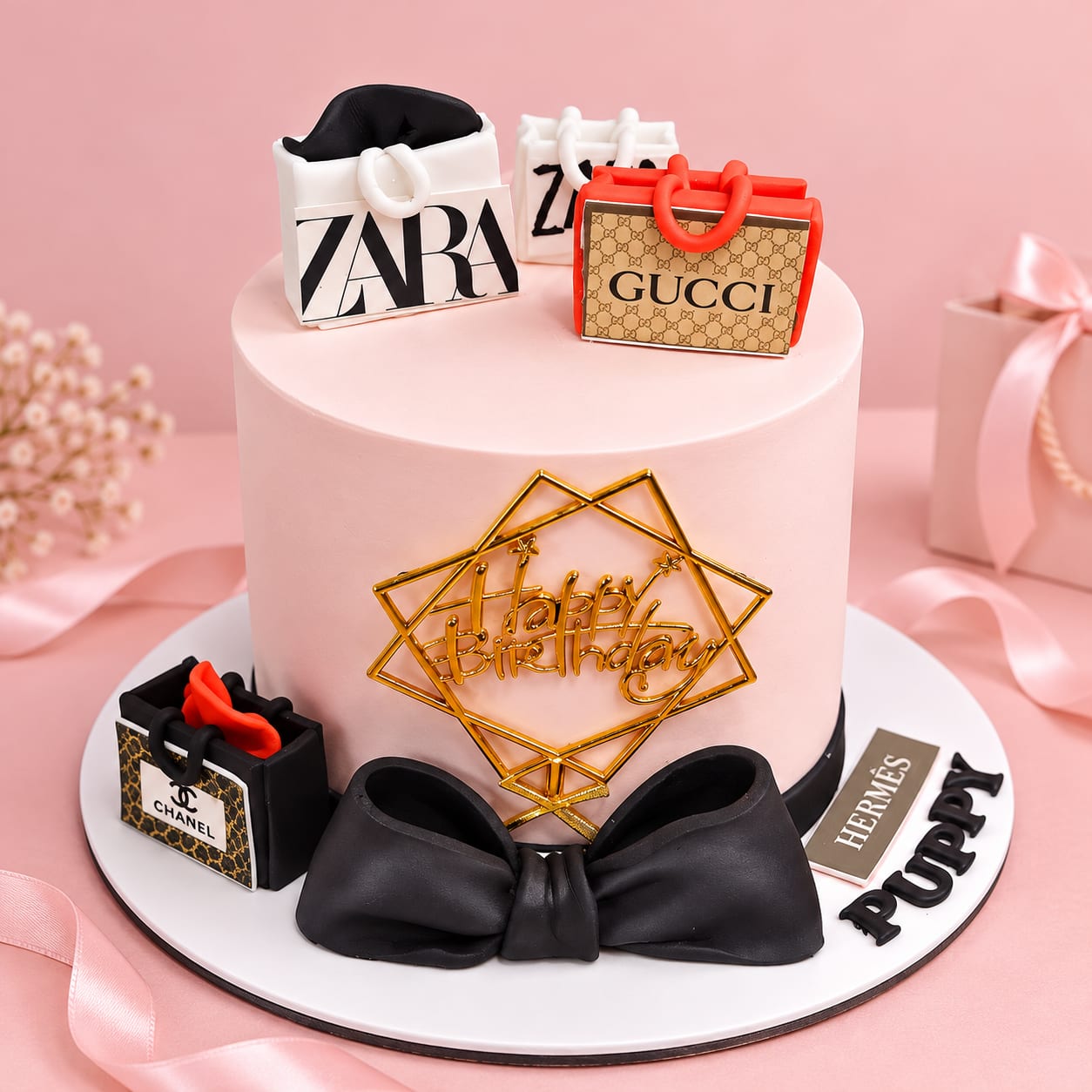 Luxury Shopping Bags Theme Birthday Cake