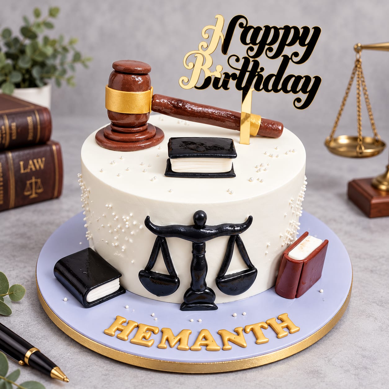 Lawyer & Advocate Profession Theme Cake