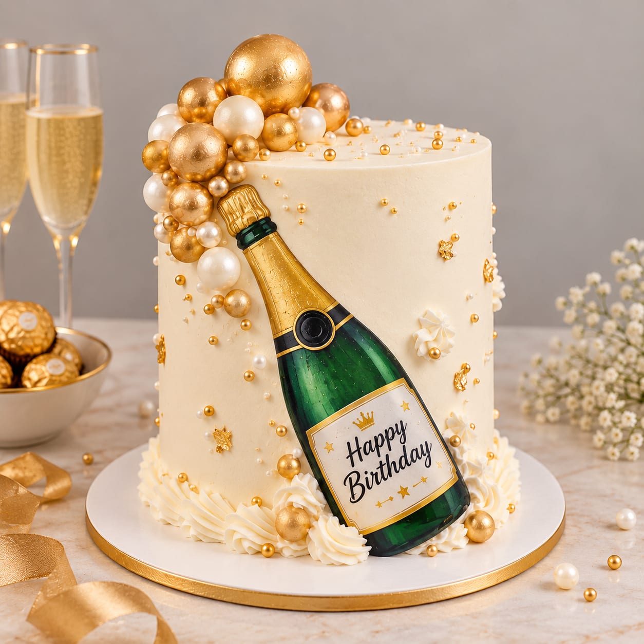 Champagne Bottle Celebration Cake