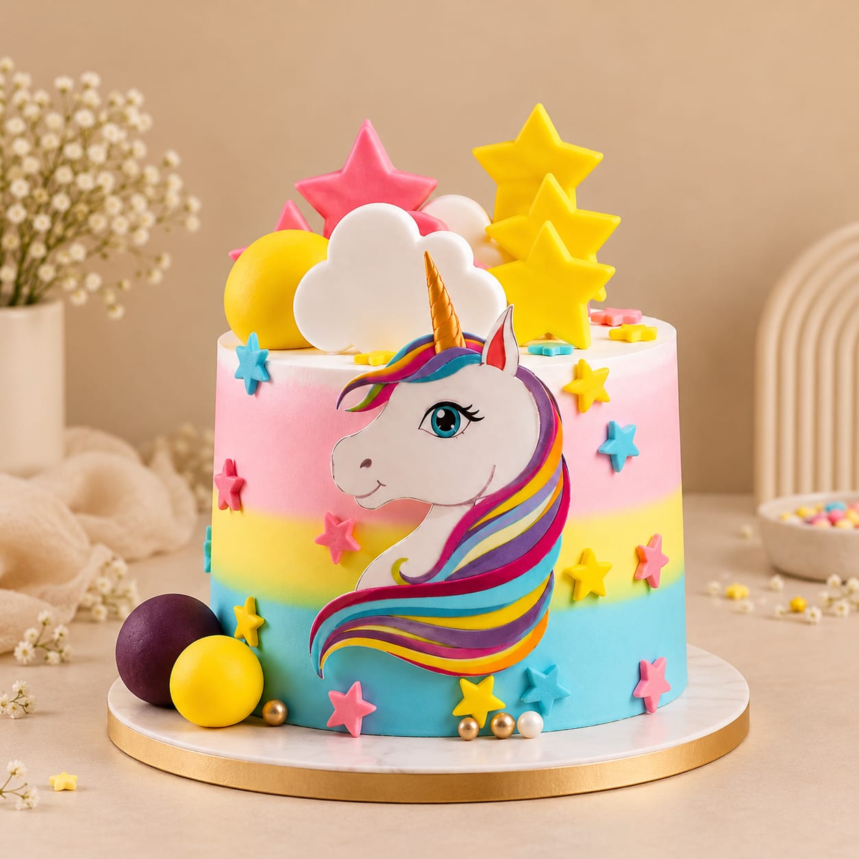 Unicorn theme Birthday Cake