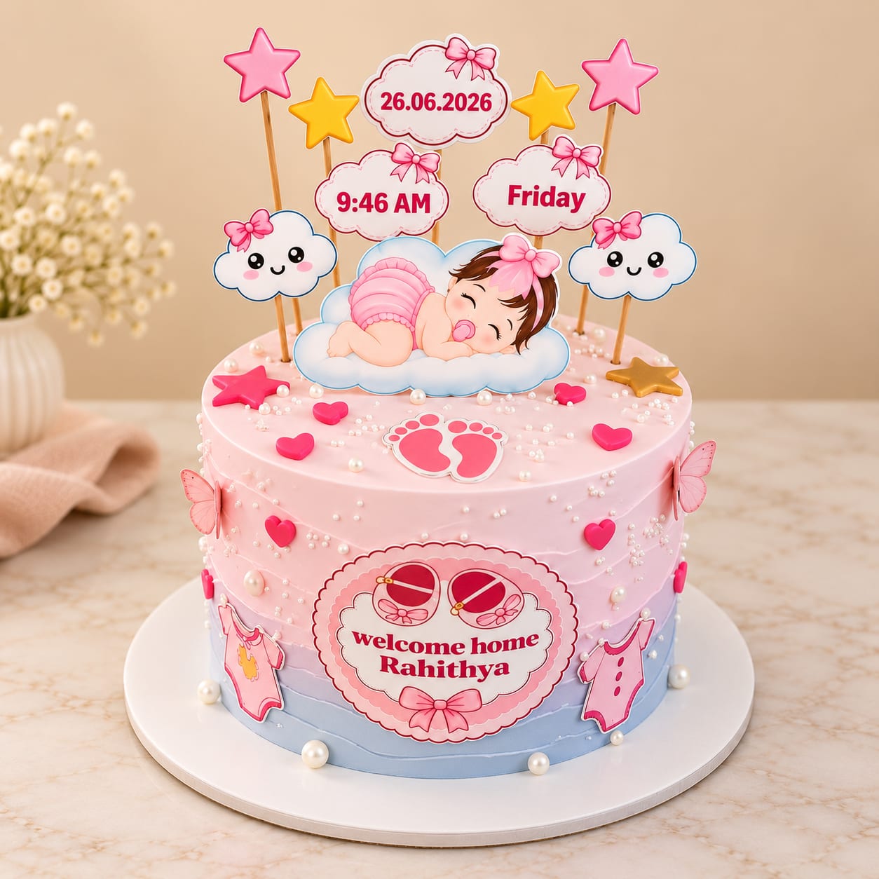 Newborn Baby Girl Cake