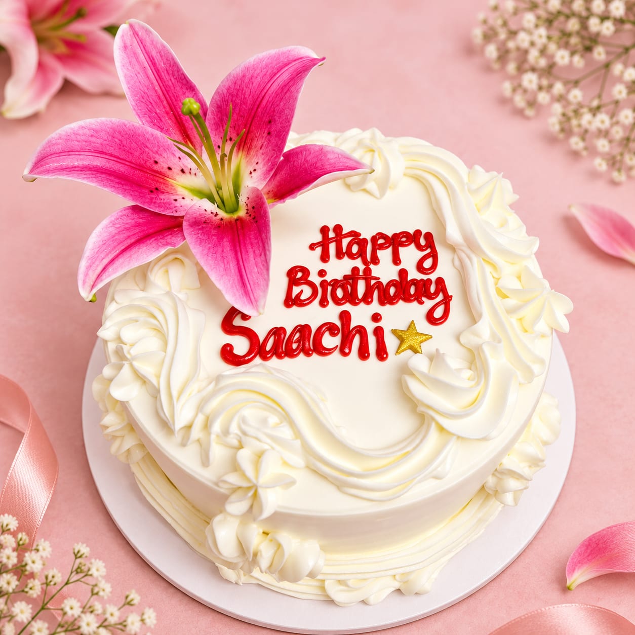 Lily Flower Birthday Cake