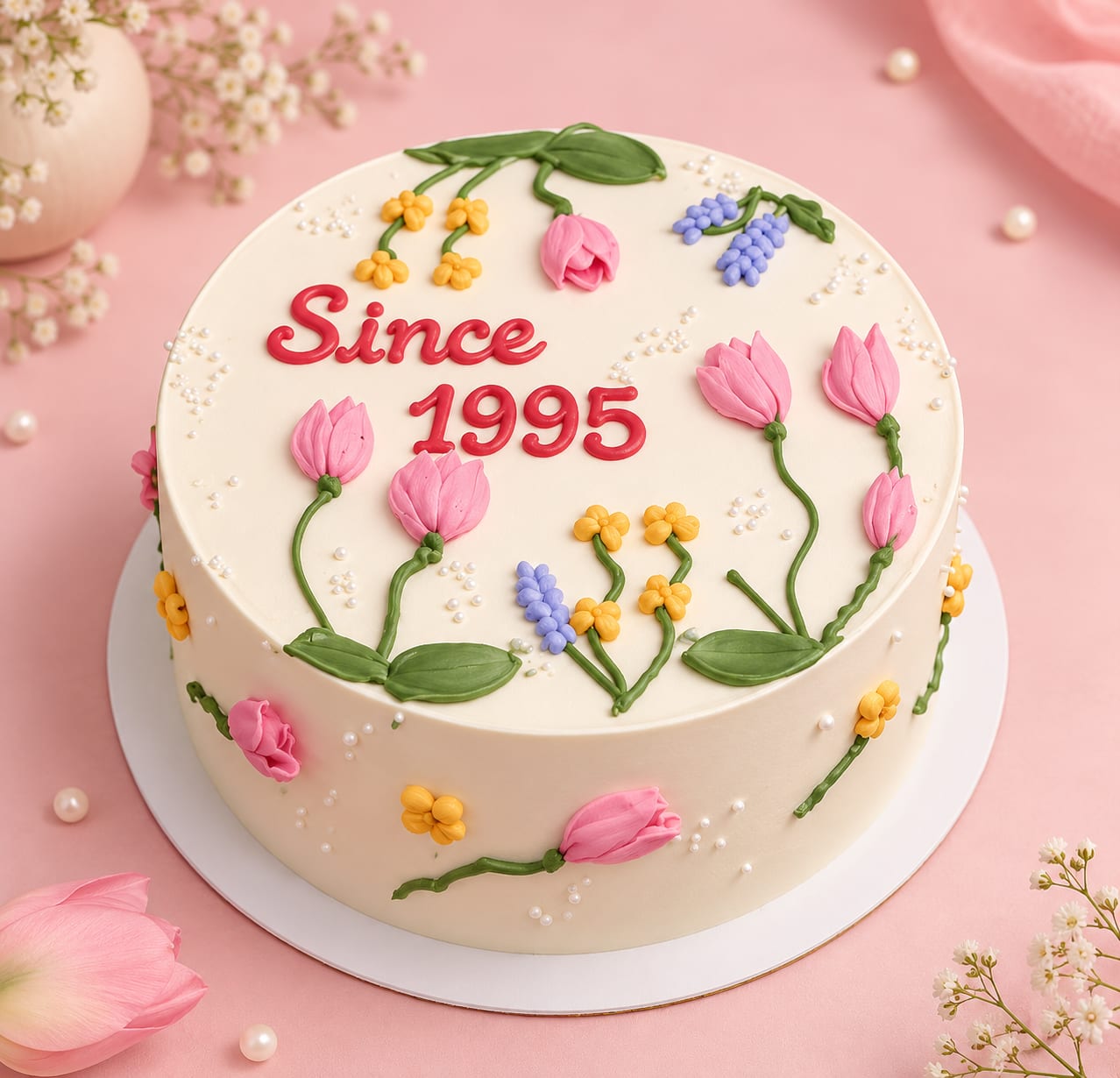 Pastel Floral Birthday Cake