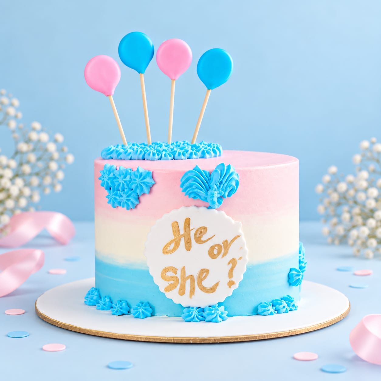 He or She Gender Reveal Cake