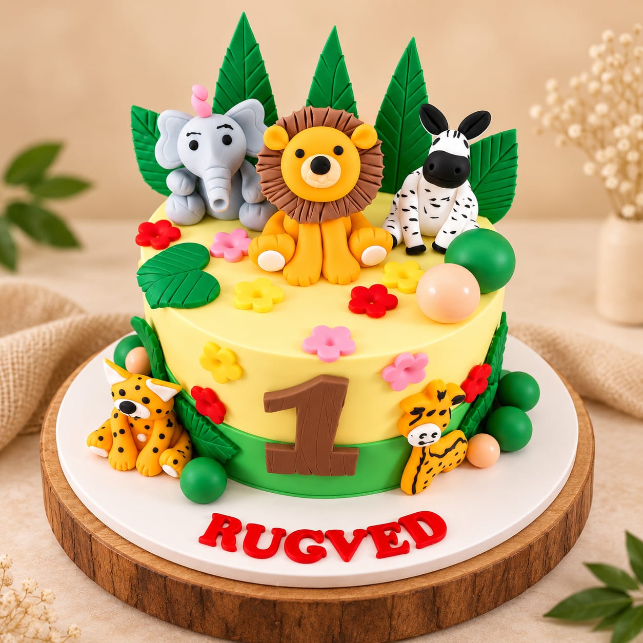 Animals Theme Cake