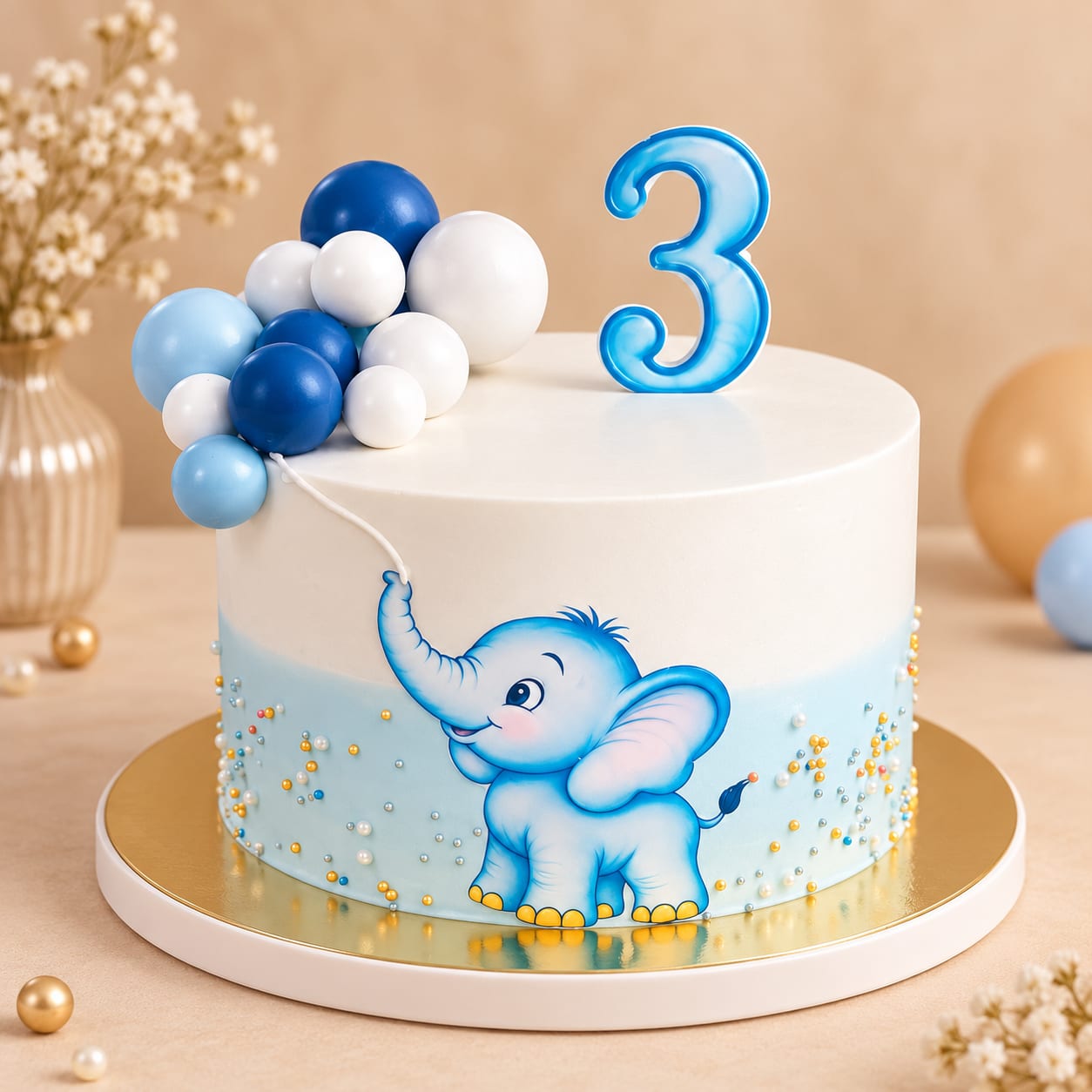 Baby Elephant Birthday Cake